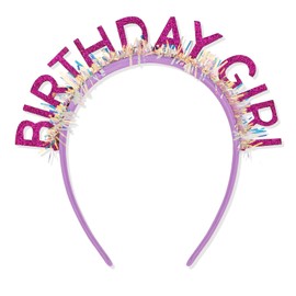 CIEHER Purple Birthday Girl Headband Birthday Crown for Women Girls