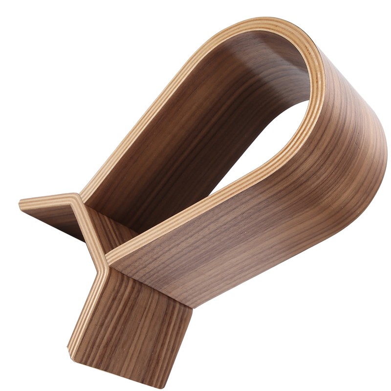 Headphone Holder Bluetooth Headset Integrated Curved Display Stand Storage AccessoryWood