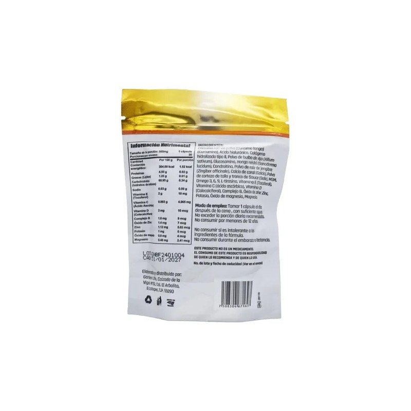B-flex 30 Cap Cúrcuma Ácido Hialuronico Cólageno Hidrolizado