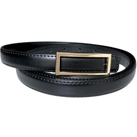 Joli Ciel Women's Genuine Leather Belt, Suit, Casual, Business, Thin, Simple, 12 Holes, Adjustable, Fashionable, Black