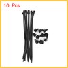 REPAIROCK 10pcs Car Clip Retainer Fastener with Cable Tie Black