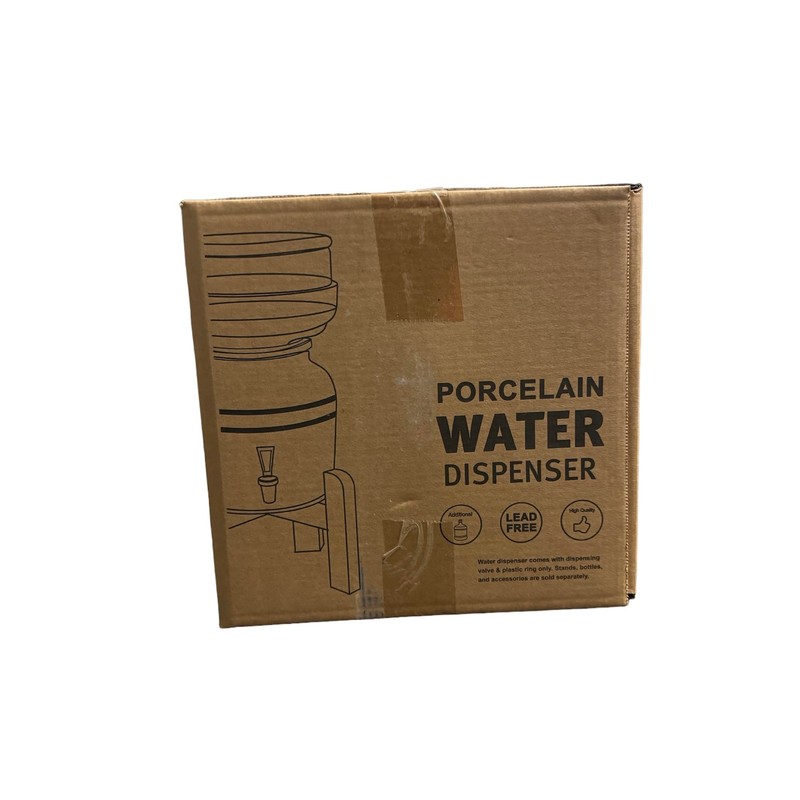 Aquanation Stripe Design Countertop Water Dispenser Porcelain Ceramic Beverage Crock