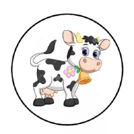 Unbranded 48 Cute Cow!!!  ENVELOPE SEALS LABELS STICKERS 1.2" ROUND
