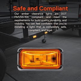 TRUE MODS 2pc 2.5" Amber LED Trailer Marker Light w/Chrome Bezel [DOT FMVSS 108] [SAE P2PC] [Surface Mount] [Waterproof IP67] Side Marker Lights for Trailer Truck