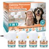 JTEWZX Dog Calming Pheromones Diffuser to Calm Pet 7 in 1 Advanced Kit Appeasing Pheromone Diffuser for Anxiety Relief (3 Plug in+4 Pack 48ml Refill) Reduce Aggression Fighting Barking Stress