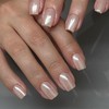 Pink Glazed Donut Press on Nails Short Square, Nude Pink