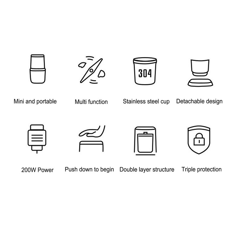 Grinder Stainless Steel Electric Coffee Spice Grinding Machine Tool for