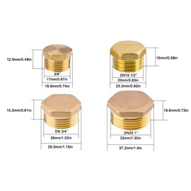 3/4-Inch Brass Compression Cap Stop Valve Cap,Brass Compression Fitting,Water Pipe Plug Brass Cap Male Threaded(Pack of 2)