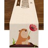 Nepnuser Happy Groundhog Day Table Runner Spring is Coming Decoration