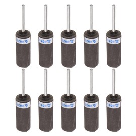 sourcing map 10pcs Abrasive Sandpaper Rolls 320 Grit 2.35mm Shank Sanding Drums Sleeves Cylinder Grinding Head for Woodworking Glass Metal Polishing