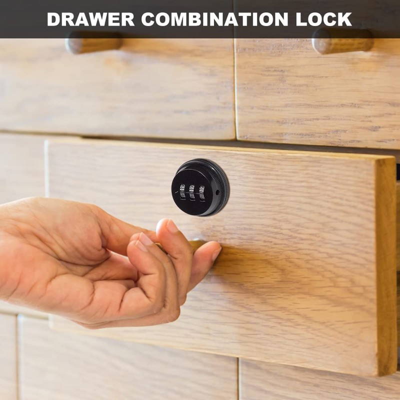 Homefantasy Set of 2 Password Drawer Lock, 3 Digital Combination