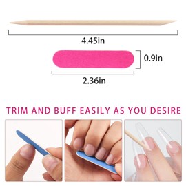 200Pack Nail Files Kit Mini Nail Files Double Sided Nail Buffer Orange Nature Wood Nail Care Sticks Cuticle Manicure and Pedicure Stick for Fingernail Cleaning Cuticle Stick