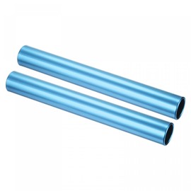 PATIKIL 2pcs Relay Truck Baton Aluminum Alloy Tube Field Running Stick Outdoor Track Sport Game Tool Blue