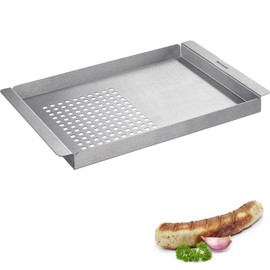 Westmark Grill Tray 2 in 1 - Versatile Grill Tray for Preparing Different Grill Dishes with and without Holes - Stainless Steel