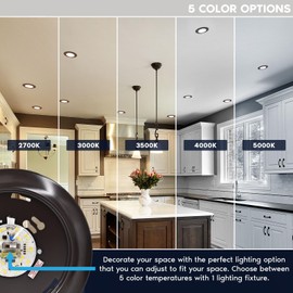 LUXRITE 6 Inch LED Disk Lights, Dimmable Flush Mount Ceiling Light, 5CCT Selectable 2700K 3000K 3500K 4000K 5000K, 12.5W, 1000LM (Bronze, 1 Count (Pack of 1))