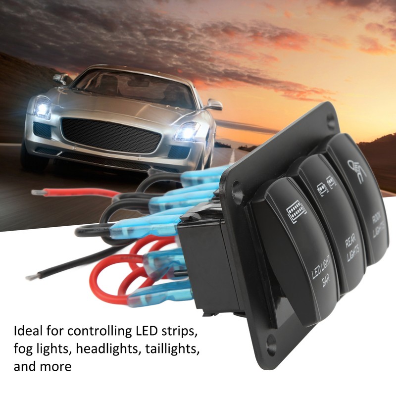 5Pin 3 Gang Rocker Switch Panel Led Light Bar Switch