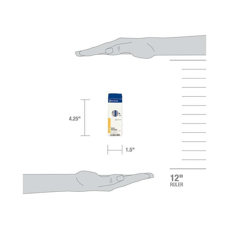 First Aid Only, Inc FAE3001 Fabric Bandages, 1-Inch x 3-Inch,