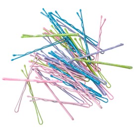 HAARallerliebst Hair Clips (Pack of 40, Colourful with Glitter, 48 mm) with Storage Box (Box Colour: Pink)