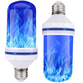 LED Flame Effect Fire E26 Light Bulbs,Creative with Flickering Emulation Lamps,Simulated Nature Fire in Antique Lantern Atmosphere for Holiday Hotel/Bars/Home Decoration Restaurants -2 Pack in Blue