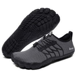 Racqua - Zapatos de natación de secado rápido, transpirables, ligeros, para playa, piscina, descalzos, aguamarina para mujeres y hombres, Wz119-gris, 14 Women/13 Men