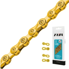 TAYA e-ONZE-111 11-Speed Bike Chain, 136 Links, Titanium Gold, Durable and Smooth Shifting, for E-Bike and MTB