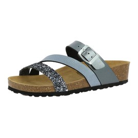 Lico Women's's Natural Glitter Mules Black Anthrazit 3 UK