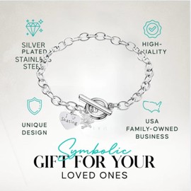 Infinity Collection Stainless Steel Skating Bracelet – I Skating Engraved Heart Charm, Snowflake Pendant, Toggle Clasp Chain, Winter Sports Jewelry Gift for Ice Skaters & Figure Skating Fans
