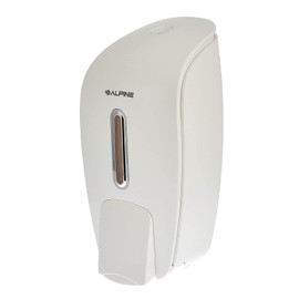 Alpine Industries Liquid Soap & Hand Sanitizer Dispenser, Surface Mounted, 800 ml Capacity (White)