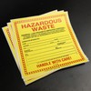 Hazardous Waste Labels, 6 x 6 inches, Red/Black/Yellow, Self-Adhesive Vinyl,