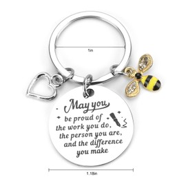 SHTALHST Keychain,Teacher Keychain Gifts, Appreciation Gifts for Women, Coworkers, Teacher, Christmas, Birthday, Thanksgiving - Stainless Steel Keychain with Special Meaning and Exquisite Decorations
