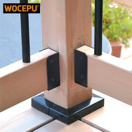 WOCEPU Deck Railing Connectors for 2"x4" (Actual 1.5"x3.5") Railing Wood Post (4, Parallel)