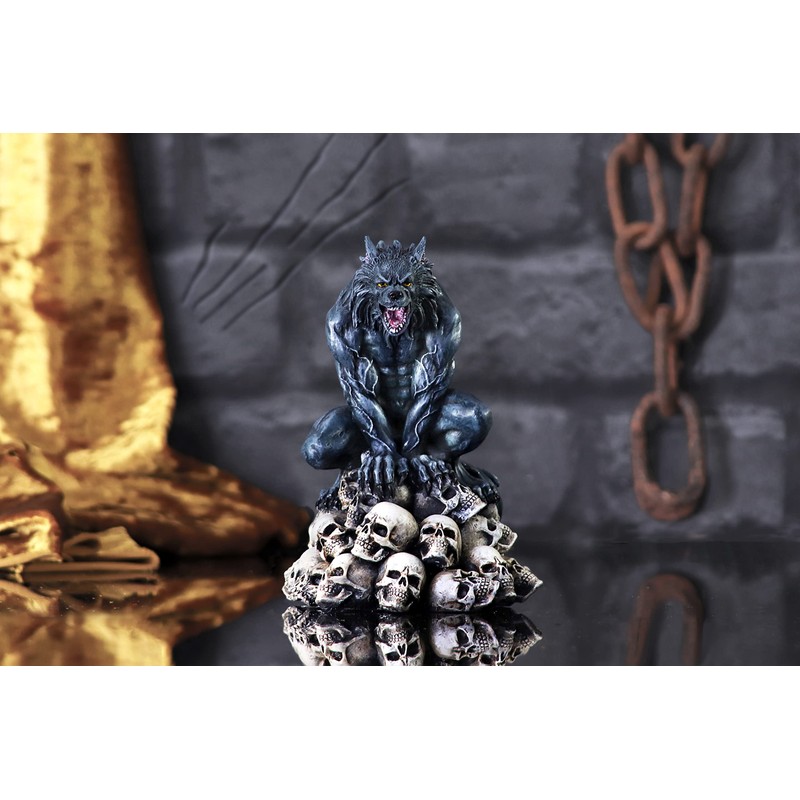 Nemesis Now Moon Shadow Wolf Figurine, Grey, 15cm