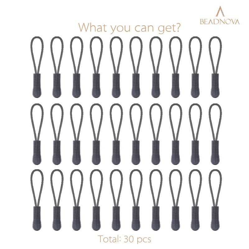 BEADNOVA Zipper Pull Replacement Zipper Extension Pulls Nylon Cord Pull