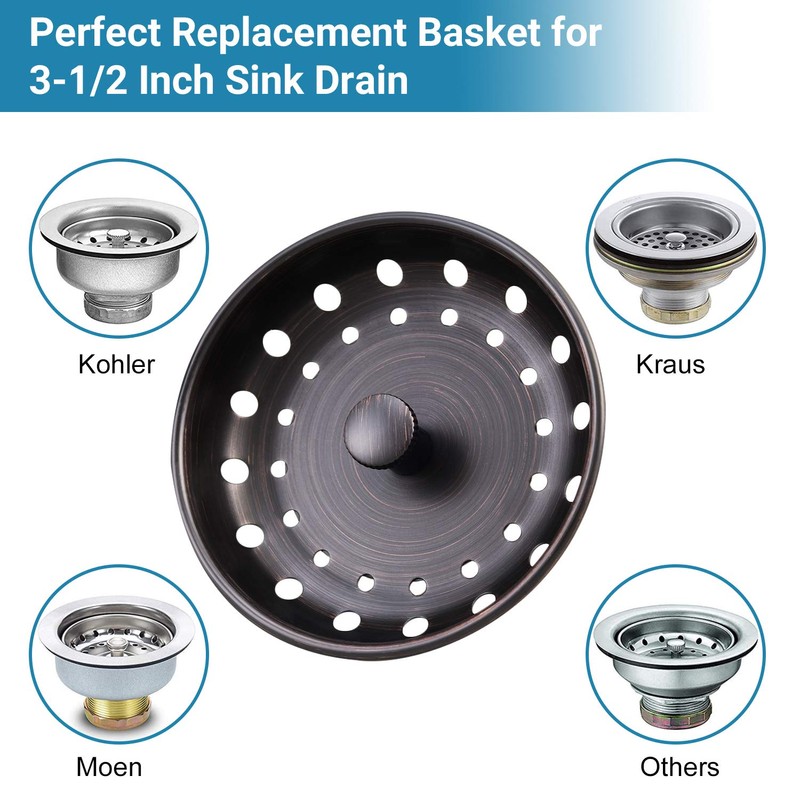 KONE Kitchen Sink Stopper and Strainer 2 Pack Oil Rubbed