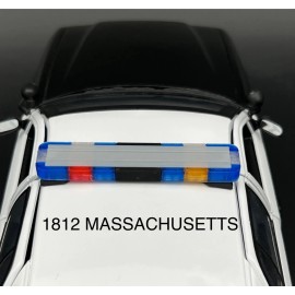 LED Ready Lightbar 1/18 LED Ready Whelen Edge Massachusetts Police Lightbar Blue Clear Amber Red