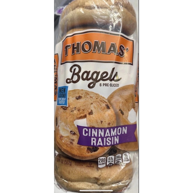 Thomas’ Bagels Cinnamon Raisin Blueberry Plain Everything 6pk Pick 2