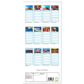 Familienplaner 2025 - Fischkunst und Fischerglück mit 5 Spalten (Wandkalender, 21 cm x 45 cm), CALVENDO