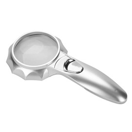 LED Lighted Magnifier 6X Stylish Handheld Illuminated Magnifying Glass with 6 LED 65mm Distortion-Free Lens for Hobbies Reading Jewelry Inspection Coins Kid Toy
