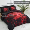 Red Comforter Set Queen 7 Piece Bed in a Bag
