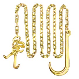 SENKEYFE G80 j Hooks Tow Chain 5/16" x 10', Recovery Tow Hooks Chain 15IN J Hook w/RTJ & Grab Hook, 18800LBS Tow Truck Accessories J Hooks, Bridle Tow Transport Chain, Wrecker Towing Truck Equipment