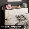 LIKIMIO Full XL Bed Frames, Storage Headboard with Charging Station,