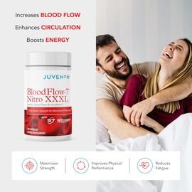 Juvenon Advanced BloodFlow-7 Nitro XXXL Support Supplement – Maximum Circulation Formula and Daily Wellness – 3X Strength Capsules Helps Your Performance