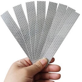 YXSF Reflective Stickers Silver-White 0.8″ x 6″ High-Visibility for Clothing,Bike,Cars,Helmets,Mailboxes,8-Pack