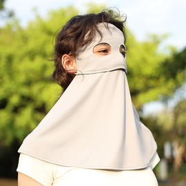 OHGOLF Women Anti UV Full Face Cover UPF 50+ Summer Face Mask Breathable Sunscreen Sports Face Covering SLF5M046T Dark Grey