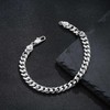 HIMSTORY Silver Bracelet for Men, 7mm 925 Sterling Silver Cuban