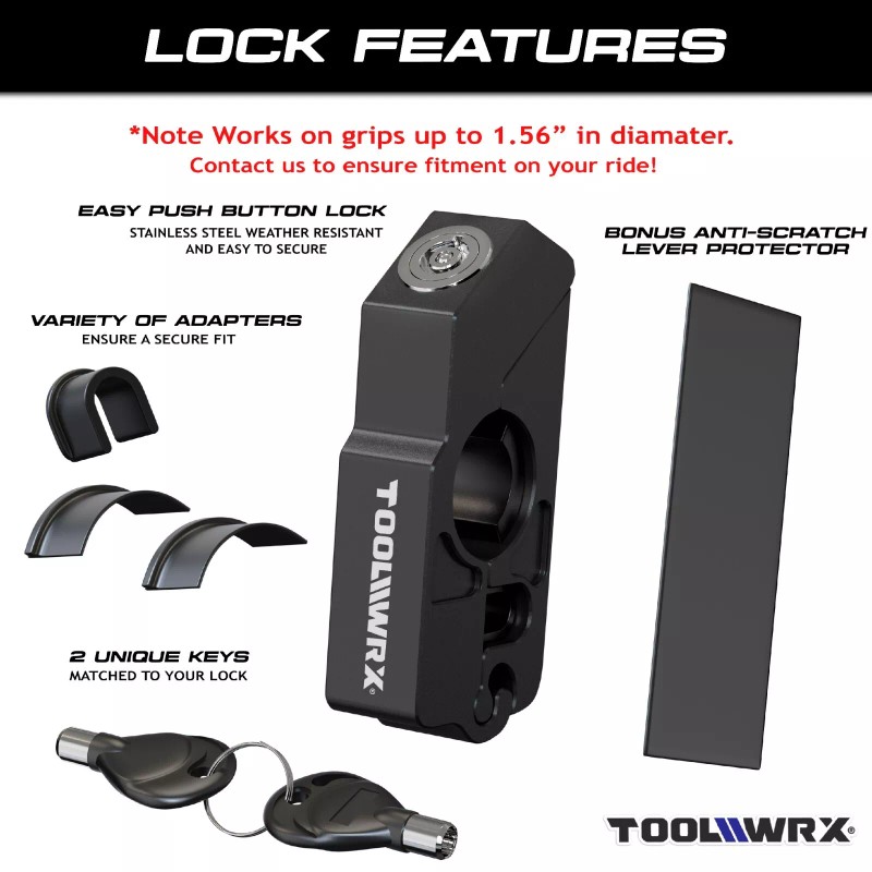 ToolWRX Motorcycle Lock Heavy Duty Anti Theft for Scooter &