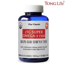 Tong Life 통라이프알티지 슈퍼 오메가3-1300-6개월분 1병 TongLife RTG Super Omega-3 1300 - 6 Months Supply 1 Bottle