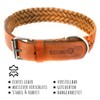 Monkimau Dog Collar Braided Genuine Leather Adjustable (S 27-33 cm