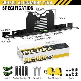 Upgraded Wheel Alignment Tool, 2 PCS Toe Alignment Tool Plates Without Removing Calipers, Wheel Alignment Kit with 2 Measuring Tapes, Compatible with Most Cars and SUVs