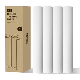 LINGLONG a4 thermal paper rolls, Quick-dry thicker brighter and the font is clearer to make the printing quality, Wide Compatible Portable a4 Thermal Printers ([A4] 4 Rolls, 8.27x1.18")